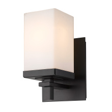 Golden DDDD-BA1 BLK-OP - Wry Lighting Maddox 1-light Vanity in Matte Black